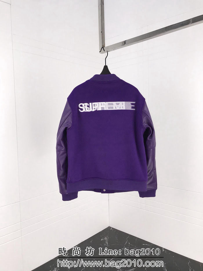 SUPREME 18FW 獨家首發 第一周新品 紫色羊毛+牛皮男款外套 ydi1328